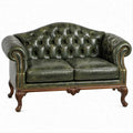 Chesterfield 2-Sitzer mit geschwungener Rückenlehne, olivgrün, 170 x 90 x 78 cm