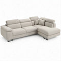 Beiges Ecksofa mit rechter Recamiere, Bouclé-Bezug, 280 x 170 x 88 cm